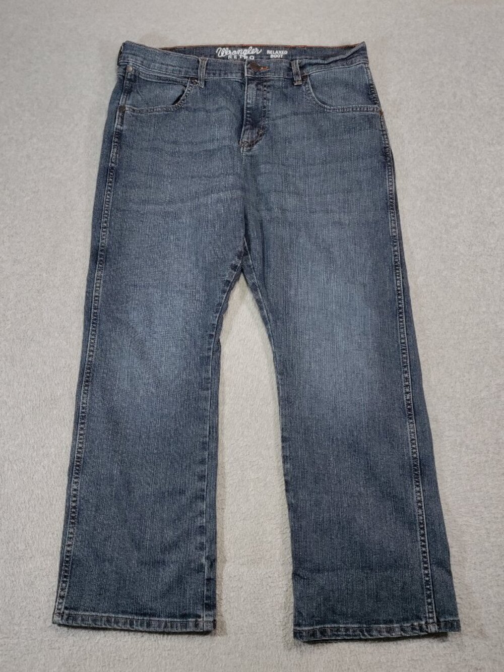 Wrangler Retro Relaxed Bootcut Jeans Mens 34x30 Blue Denim